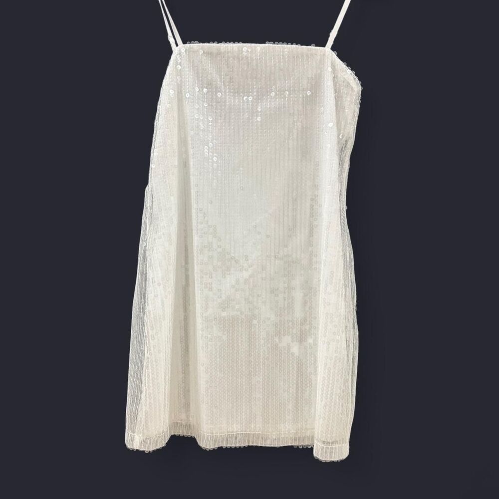12th Tribe White Sequin Mini Dress Womens Small Party Clubwear NWT - Picture 2 of 6